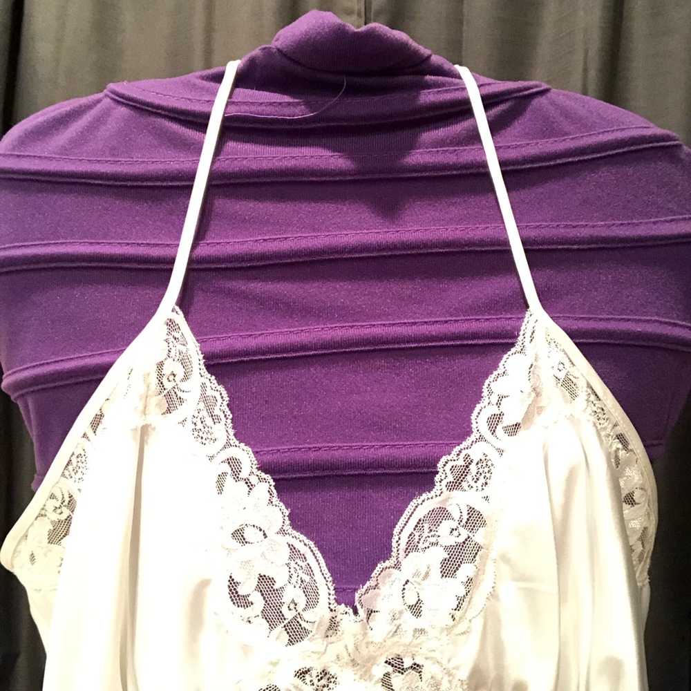 Leonie - Lace Trim Cami Top - White